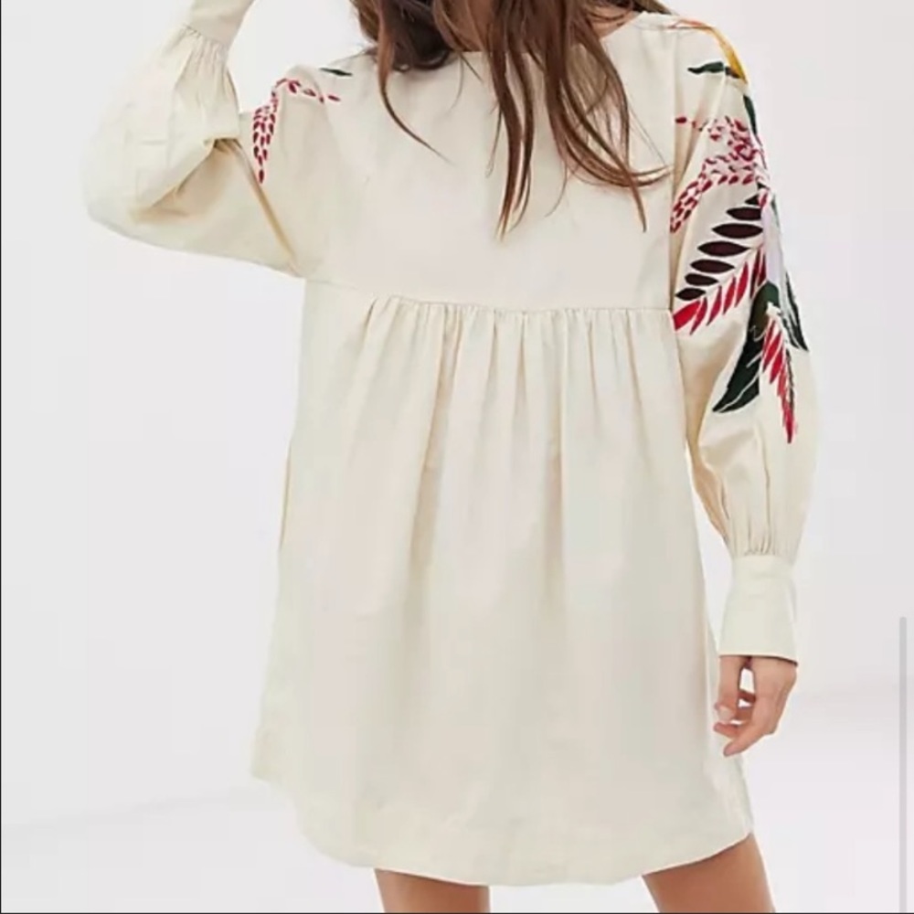 Free People Mini Embroidered Obsessions dress size small Ivory - Picture 3 of 7